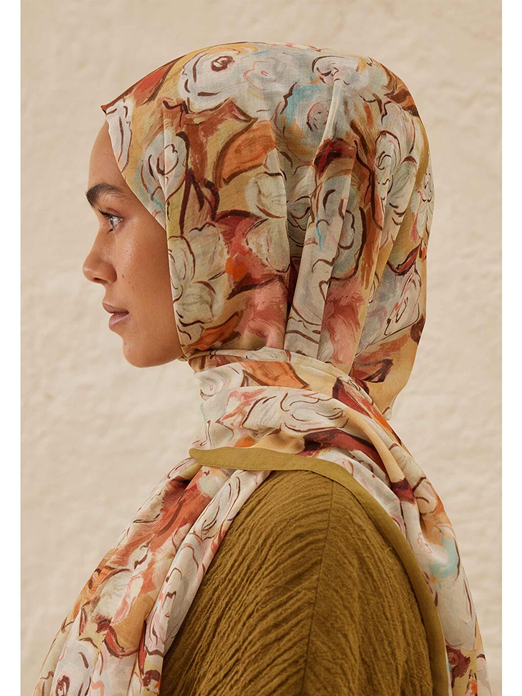 Sarı Linda Desen Rami Şal Sahra-3