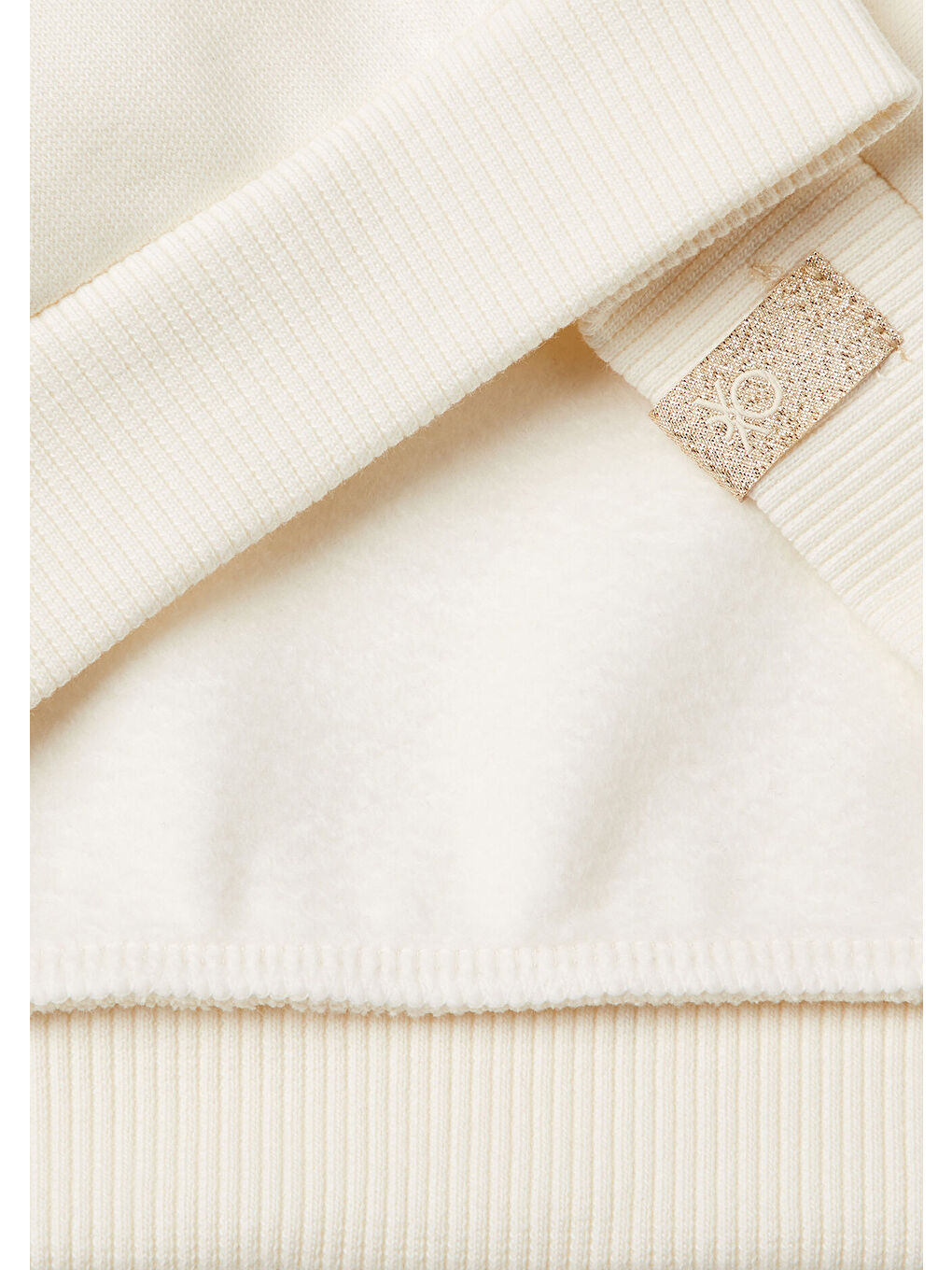 Kız Çocuk Ekru Etek Ucu Logolu Çizgi Film Baskılı Bisiklet Yaka Sweatshirt-2