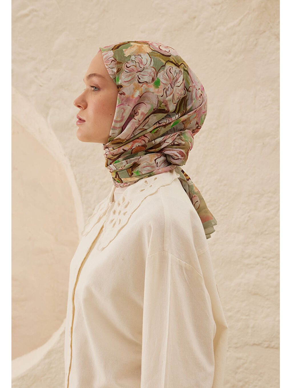 Linda Desen Rami Şal Gül Pembe-3