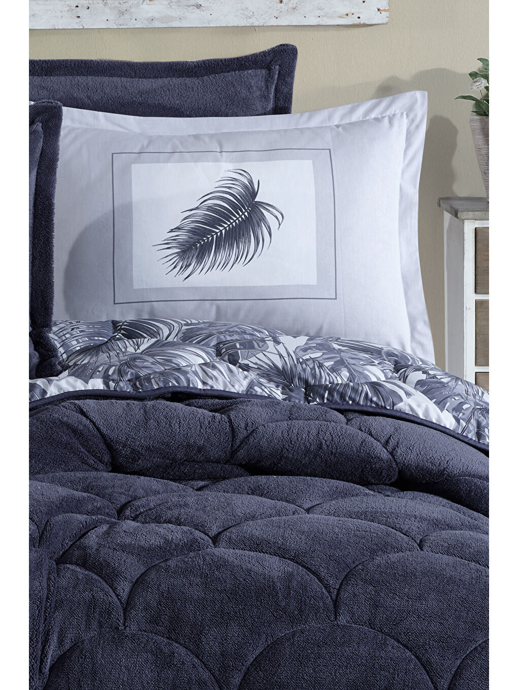 Lacivert Wellsoft Çift Kişilik Uyku Seti Çift Taraflı Puma-2