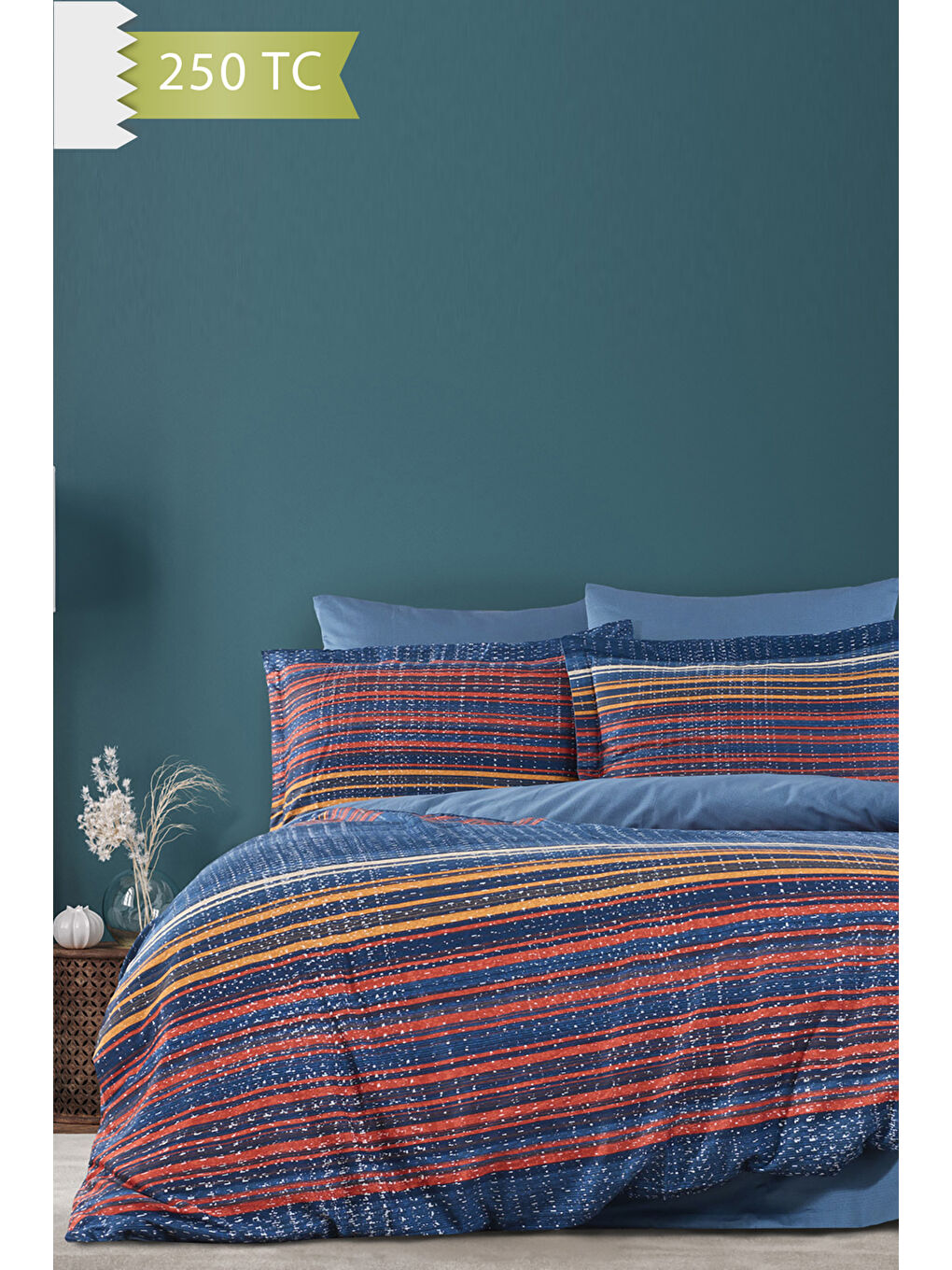 Karışık 250 TC Bambu Karışımlı Pamuk Saten Nevresim Takımı – Family Size - LİNEAR