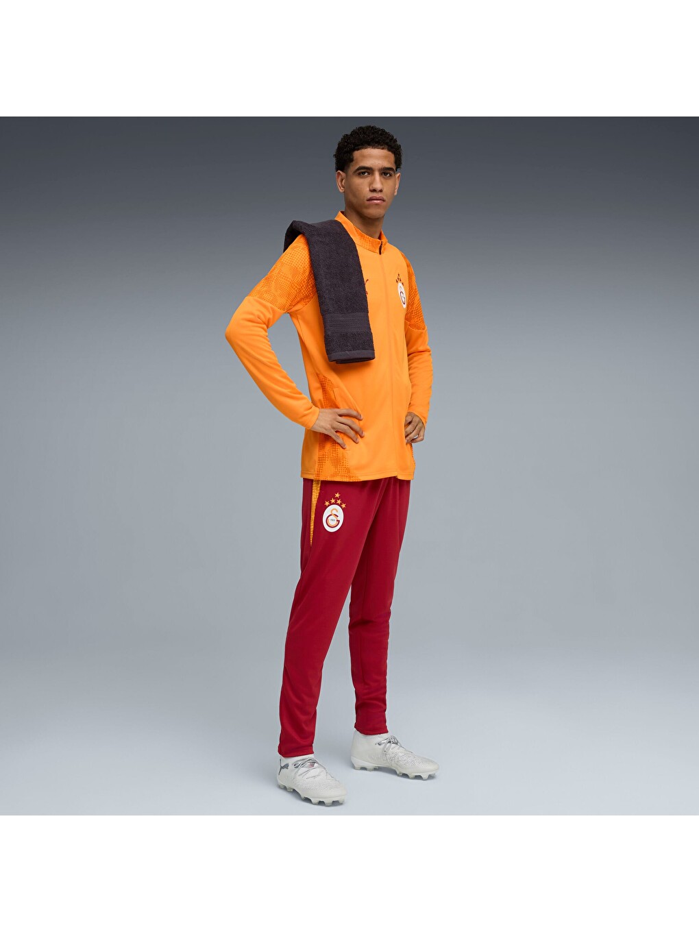 Turuncu GALATASARAY Erkek Antrenman Fermuarlı Sweatshirt-1