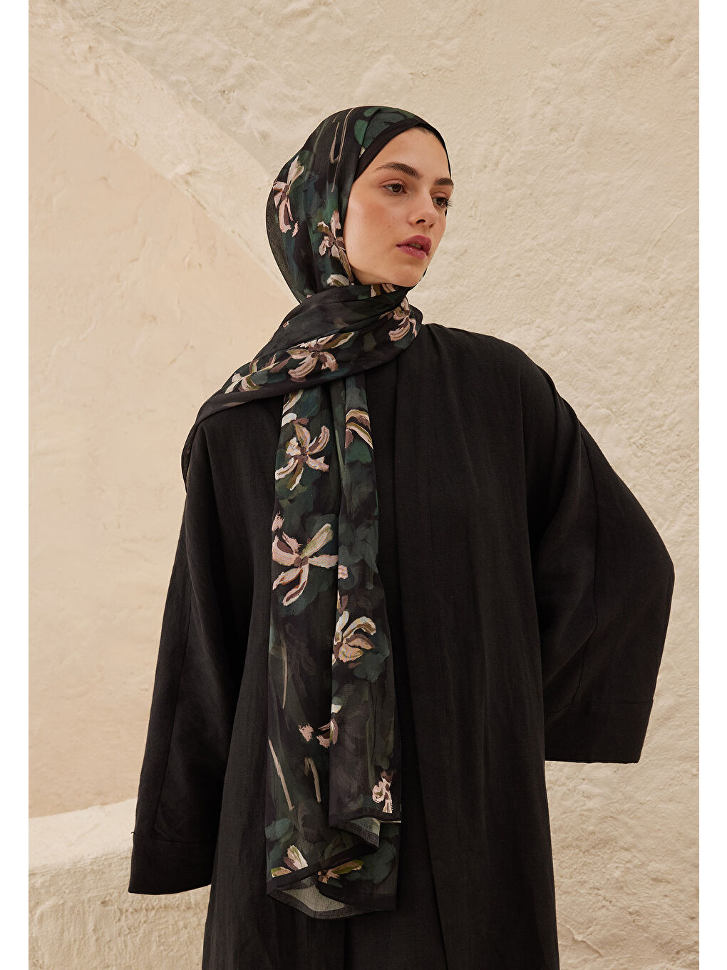 Estelle Desen Rami Şal Siyah-1