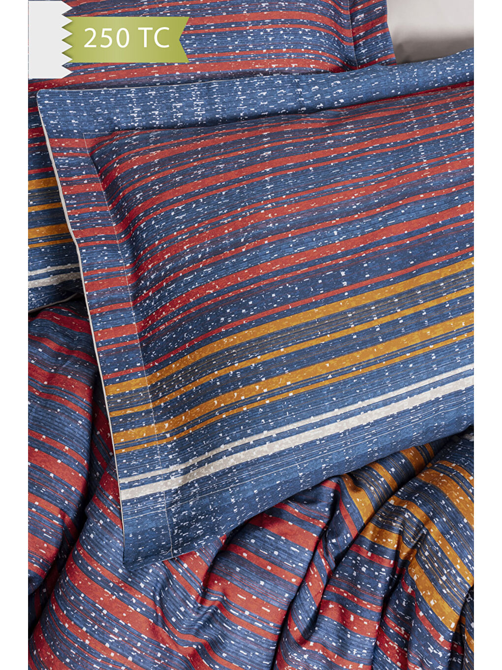 Karışık 250 TC Bambu Karışımlı Pamuk Saten Nevresim Takımı – Family Size - LİNEAR-2