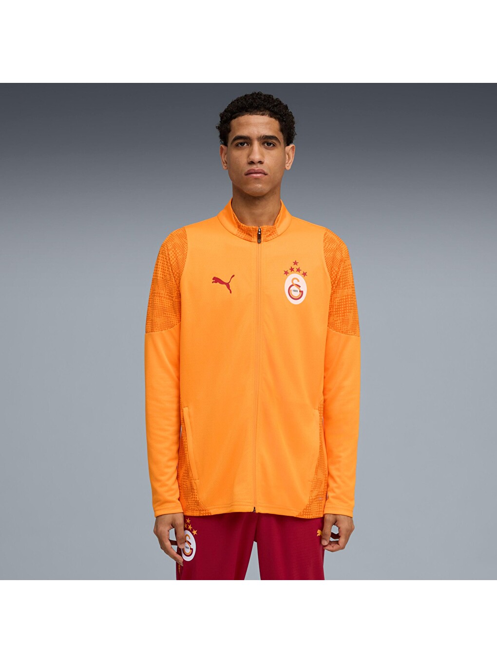 Turuncu GALATASARAY Erkek Antrenman Fermuarlı Sweatshirt-4
