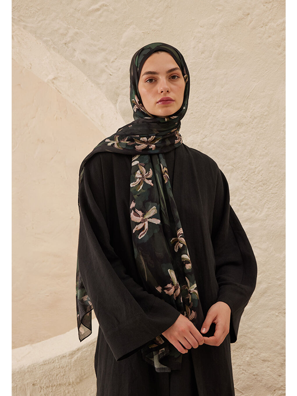 Estelle Desen Rami Şal Siyah-2