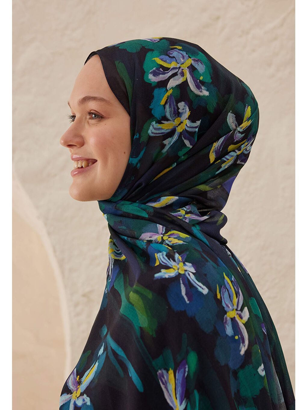 Estelle Desen Rami Şal Lacivert-3