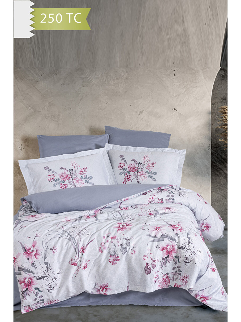 Karışık 250 TC Bambu Karışımlı Pamuk Saten Nevresim Takımı – Family Size - GRANDE-1