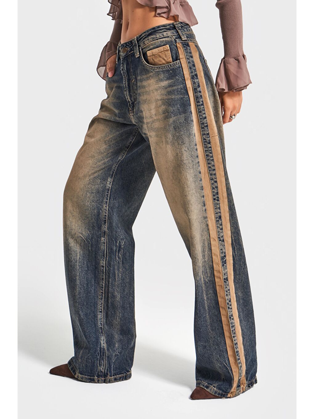 Mavi Kadın T.Kot Rengi 35w5-85 Straight Baggy Fit Bol Kesim Tasarım Denim Jean-1