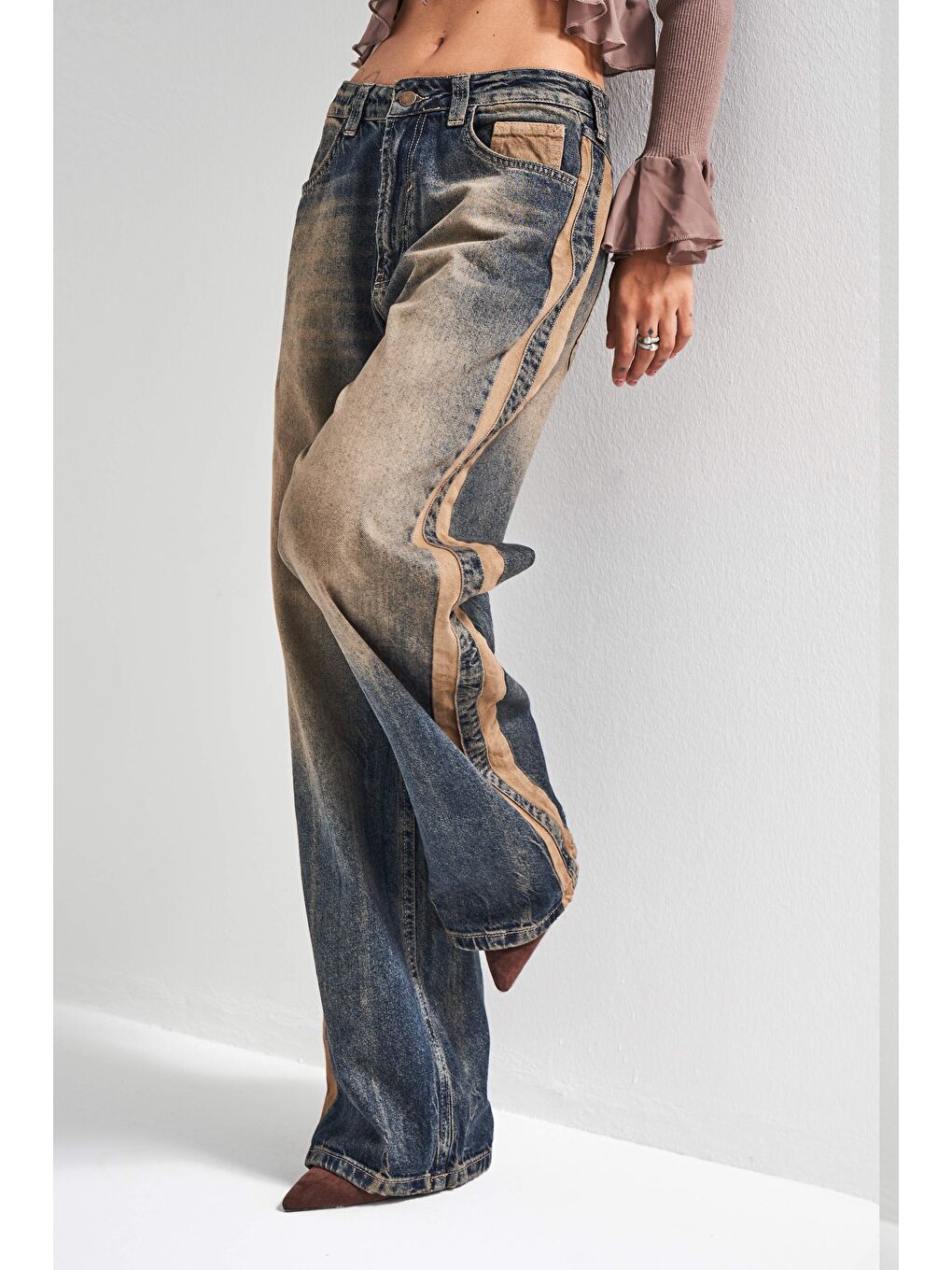 Mavi Kadın T.Kot Rengi 35w5-85 Straight Baggy Fit Bol Kesim Tasarım Denim Jean-3