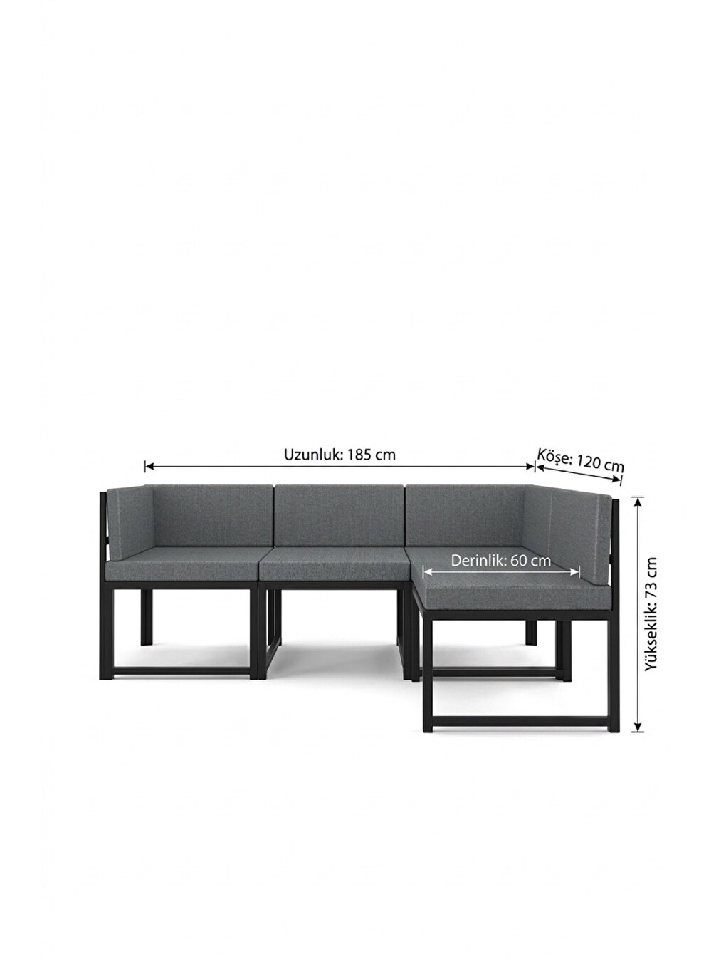 Nora Metal Karkas 4'lü Köşe Koltuk Takımı | Keten Dokuma, Sağ-sol Modüler | Bej-2