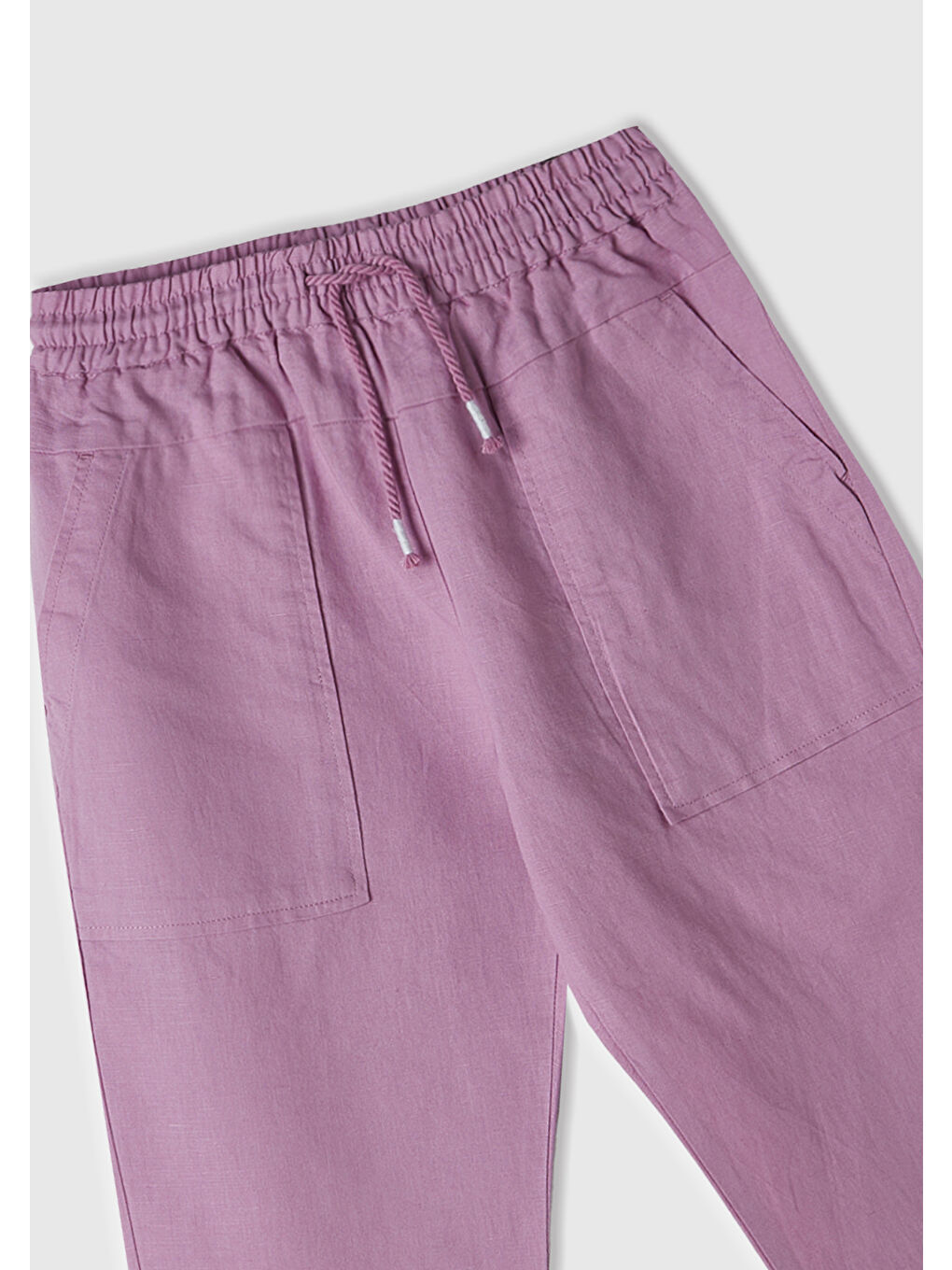 United Colors Of Benetton Kız Çocuk Pembe Keten Karışımlı Pantolon - 1