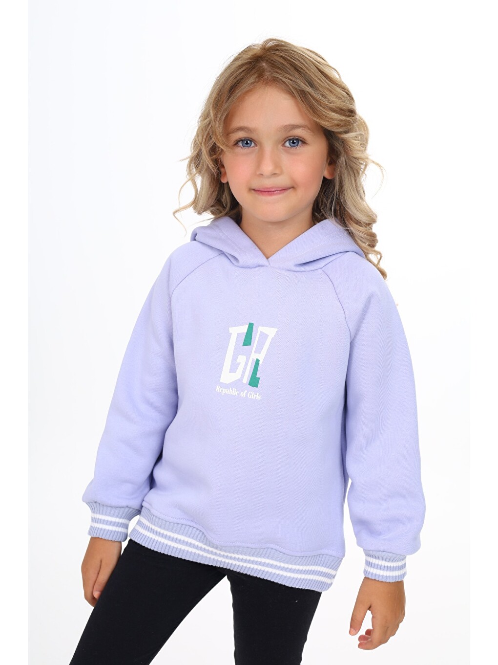 Lila Kız Çocuk Baskılı Sweatshirt