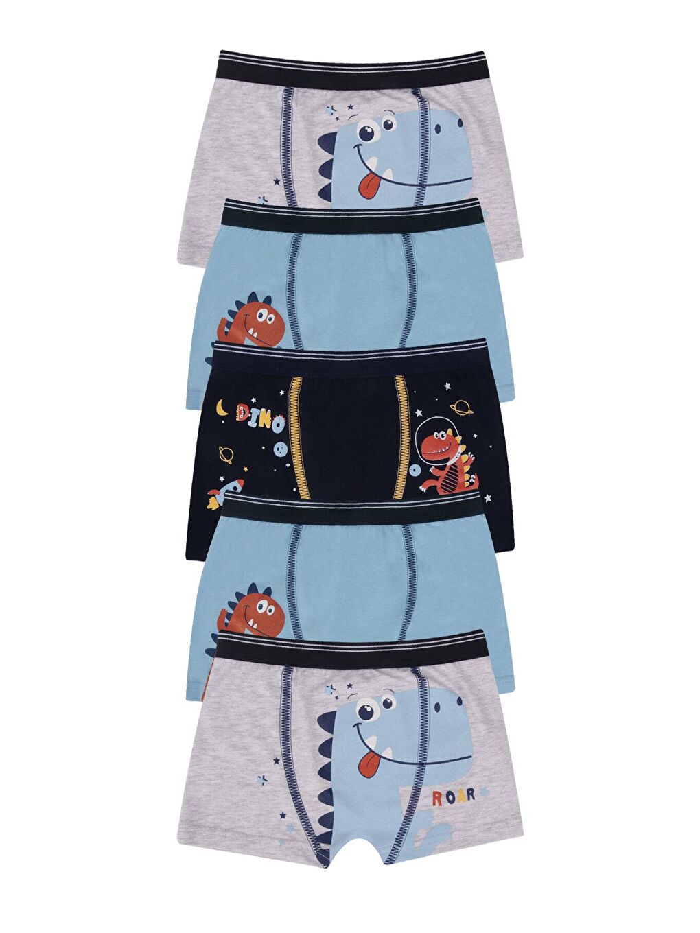 Karışık Erkek Bebek Pamuklu Likralı Boxer 5'Li Paket-1