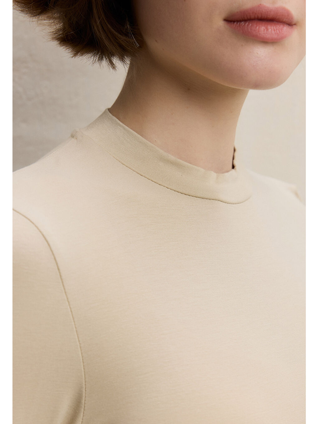 Uzun Kol Bambu Body Bej-2