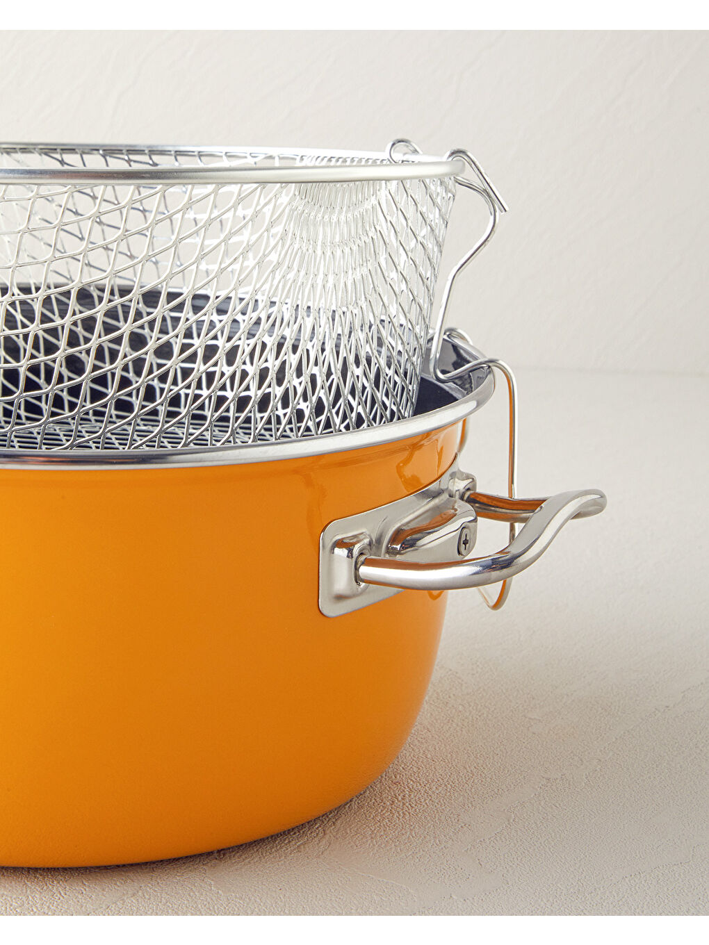 Sarı Sartagi Emaye Kızartma Tenceresi 22 cm Hardal-2