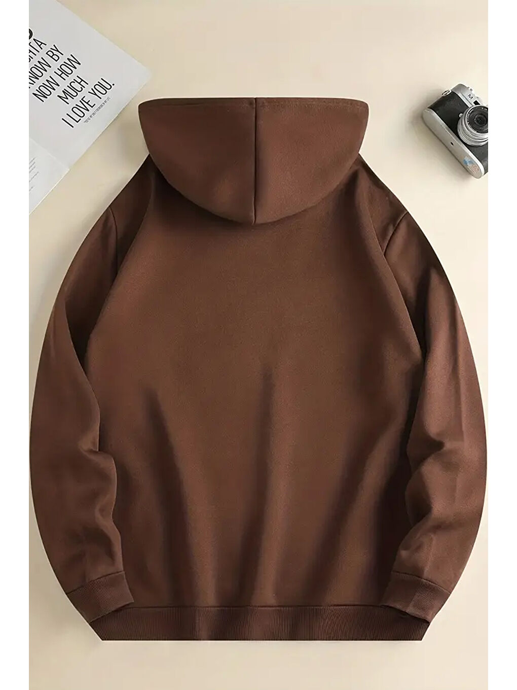 uyguntarz Açık Kahverengi Uzaylı Dinozor Baskılı Oversize Sweatshirt - 1