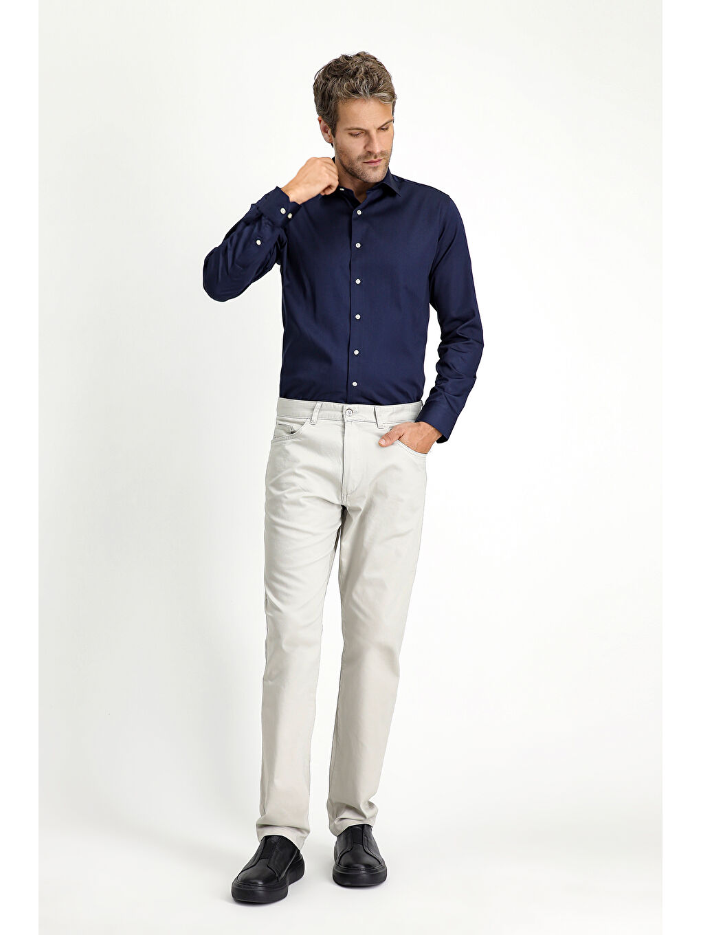 Bej Regular Fit Elastanlı Kanvas / Chino Pantolon