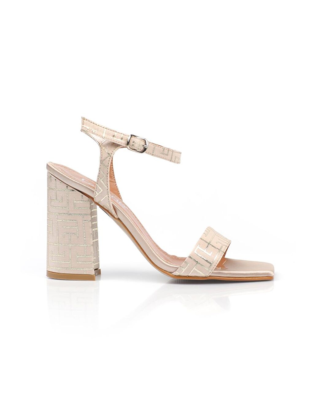 Bej Desenli Kadın Topuklu Ayakkabı-2