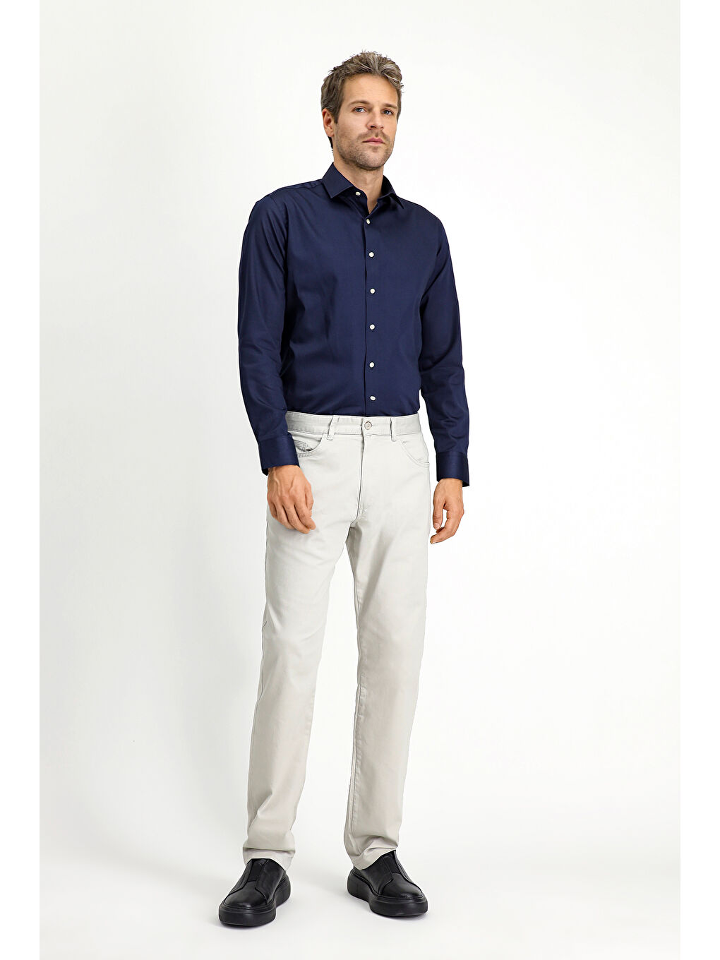 Bej Regular Fit Elastanlı Kanvas / Chino Pantolon-1