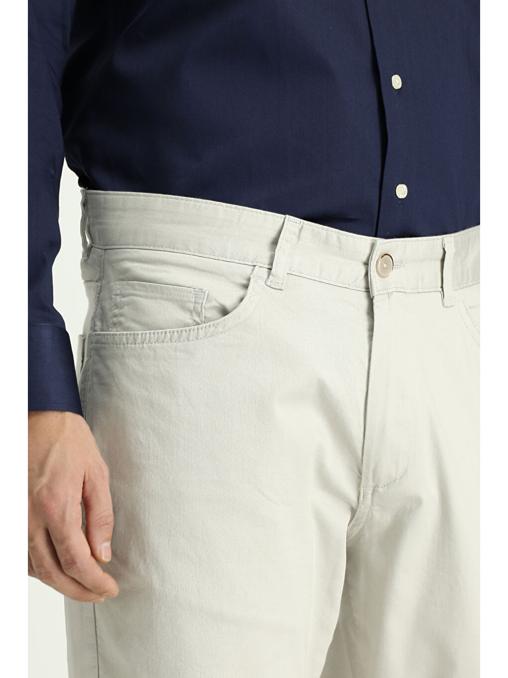 Bej Regular Fit Elastanlı Kanvas / Chino Pantolon-2