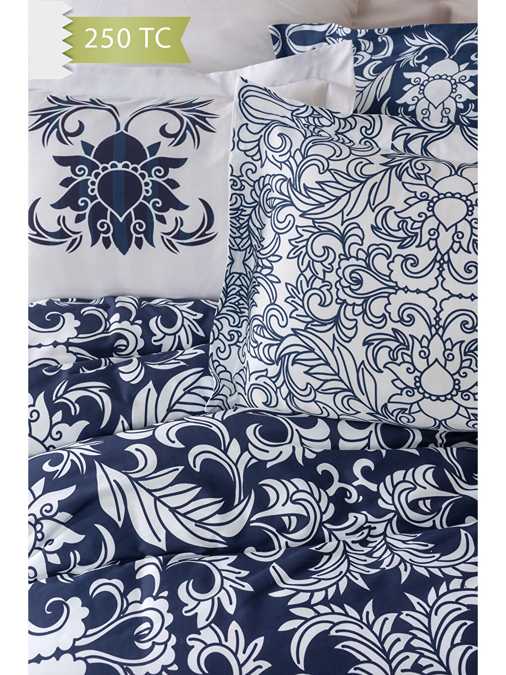 Karışık 250 TC Bambu Karışımlı Pamuk Saten Nevresim Takımı – Family Size - CAPRİ-2