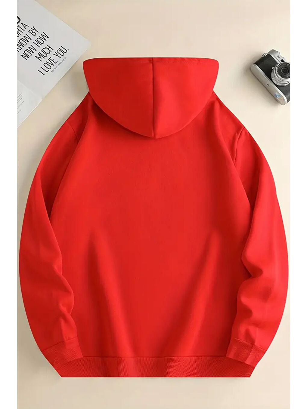 uyguntarz Kırmızı Uzaylı Dinozor Baskılı Oversize Sweatshirt - 1