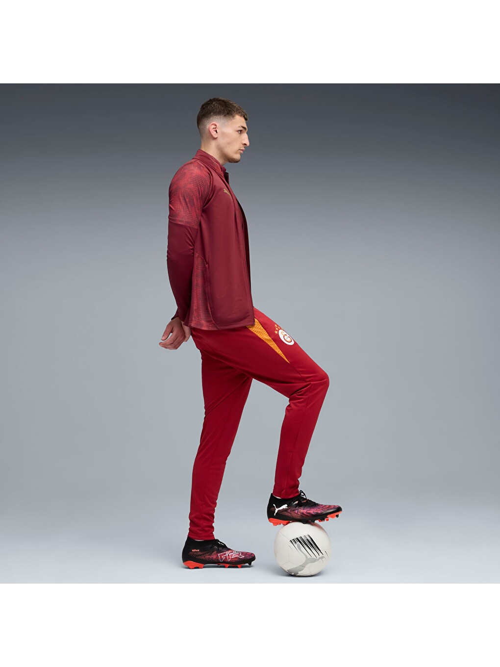 Kırmızı GALATASARAY Erkek Antrenman Fermuarlı Sweatshirt-1