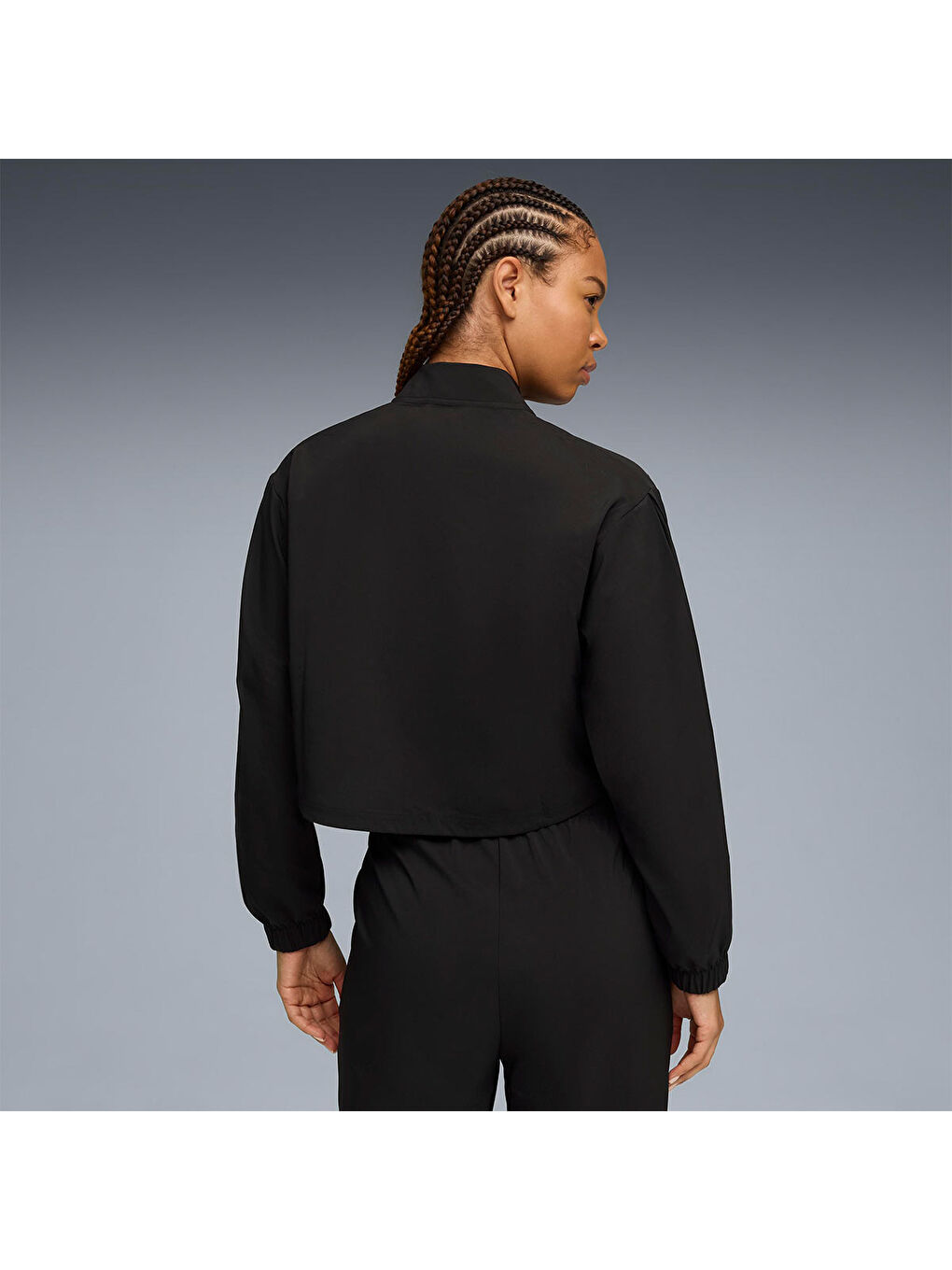 Fashion Kadın Siyah Dik Yaka Ceket-3