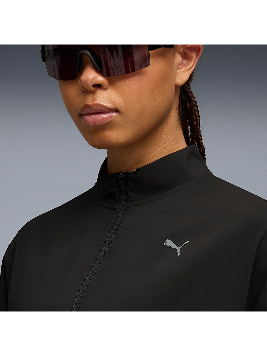 Fashion Kadın Siyah Dik Yaka Ceket-4