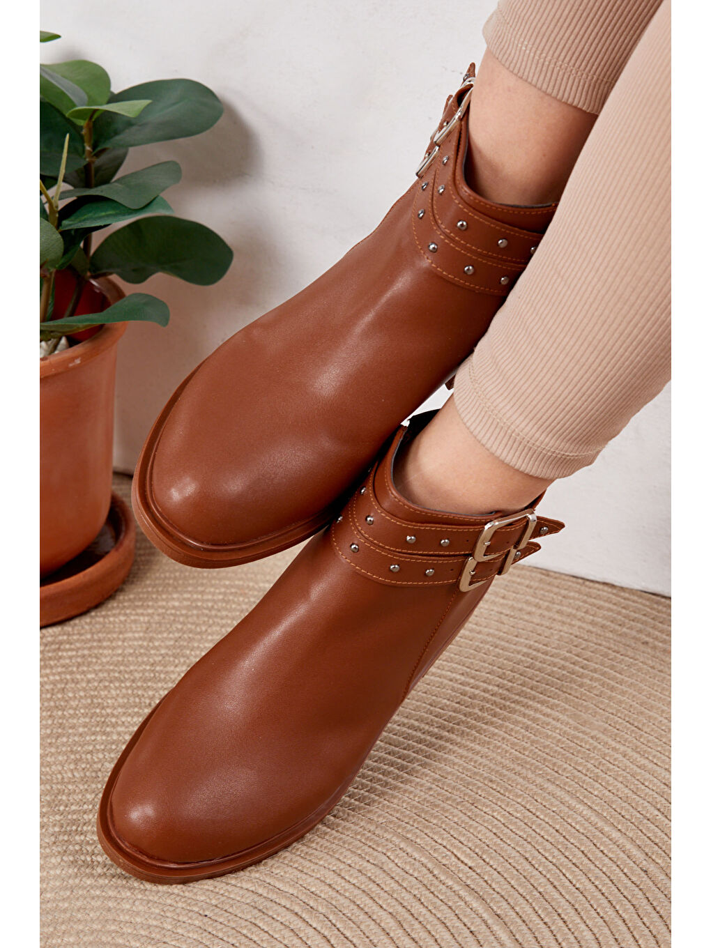 Kahverengi Kadın Taba Bot - 26392-1