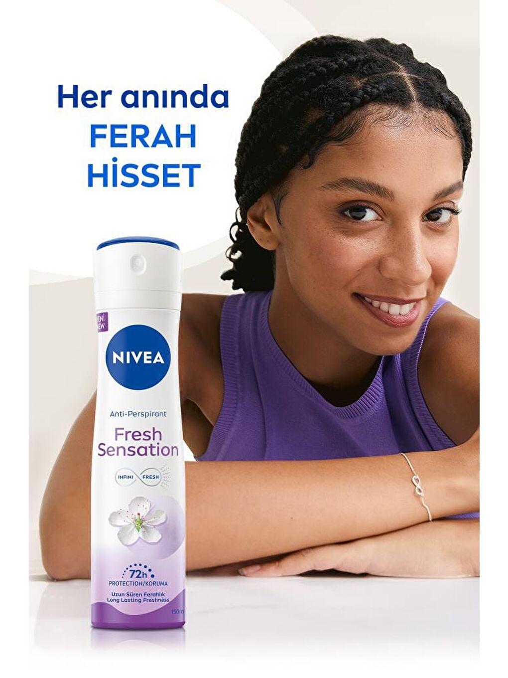 NIVEA Fresh Sensation Kadın Ve Erkek Sprey Deodorant 150 ml, 72 Saat Anti-Perspirant Koruma - 1