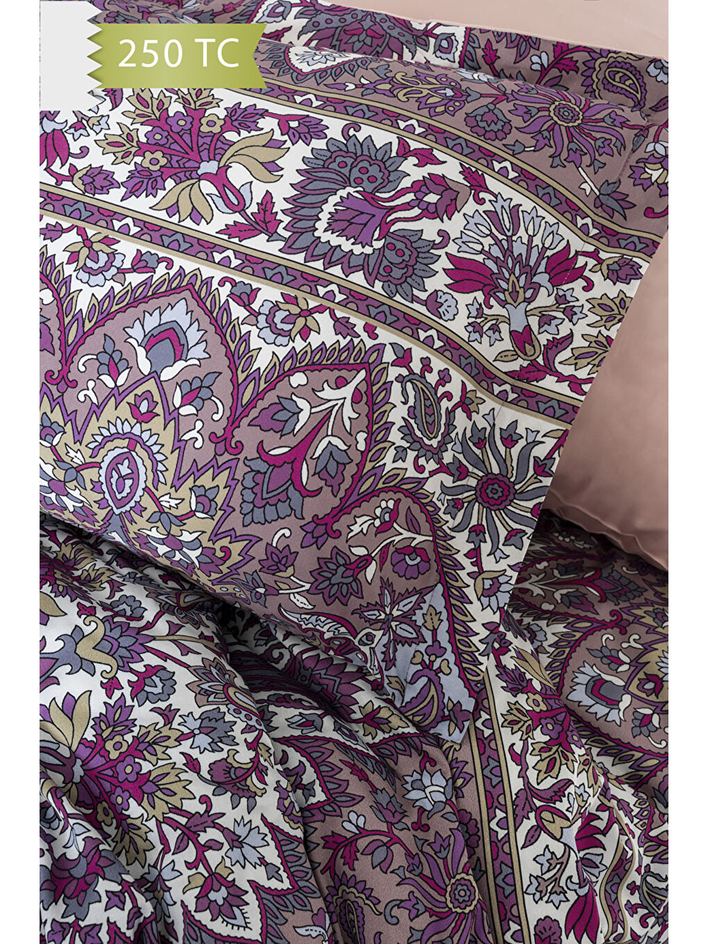 Karışık 250 TC Bambu Karışımlı Pamuk Saten Nevresim Takımı – Çift Kişilik - ETERNITY-2