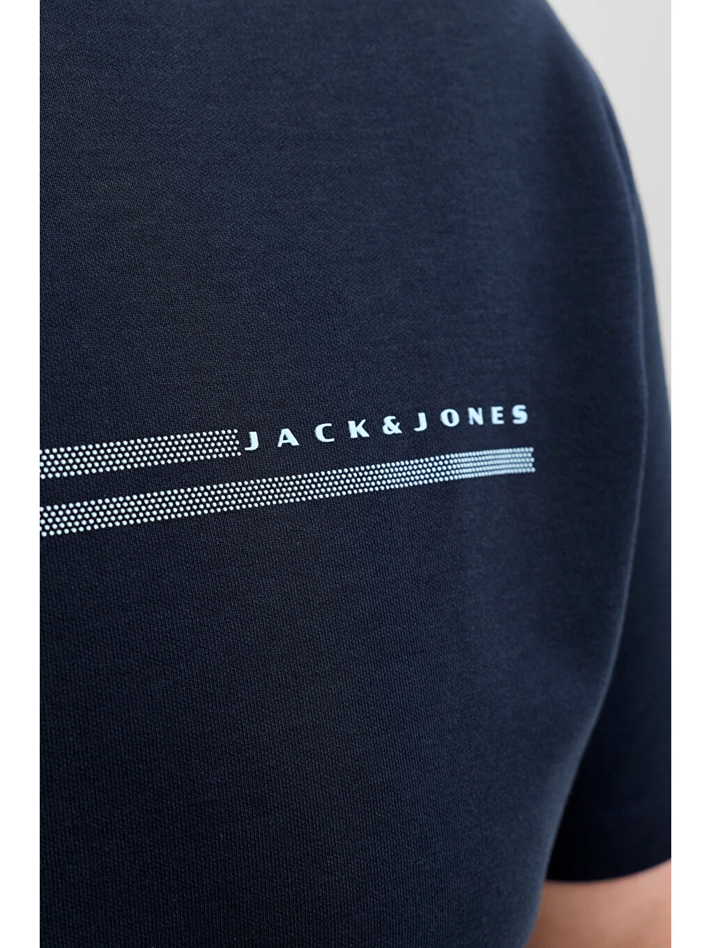 Lacivert Plus Büyük Beden Pamuklu Regular Fit Bisiklet Yaka T Shirt 12297257-5