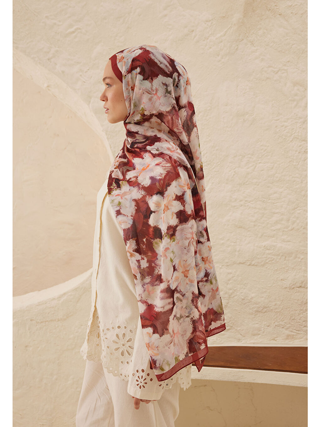 Pembe Dora Desen Rami Şal Gülkurusu-2