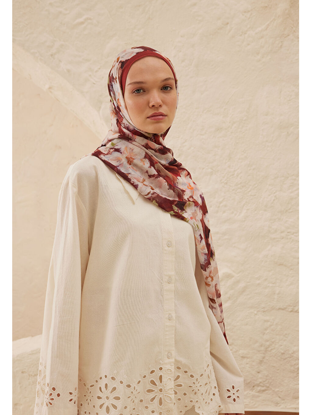 Pembe Dora Desen Rami Şal Gülkurusu-3