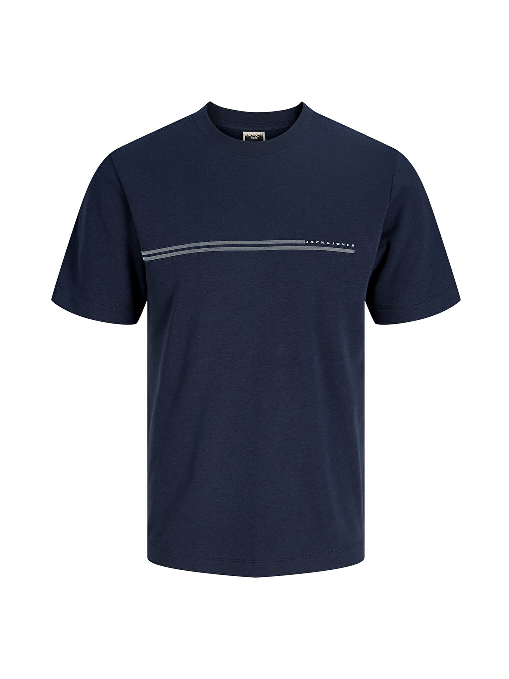 Lacivert Plus Büyük Beden Pamuklu Regular Fit Bisiklet Yaka T Shirt 12297257-6