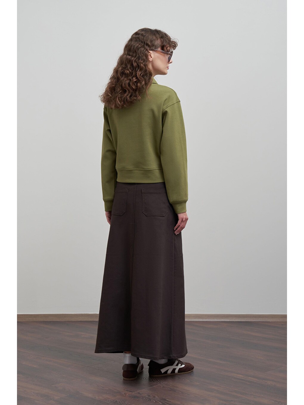 Kahverengi Acı Kahve-gabardin Çan Etek-3