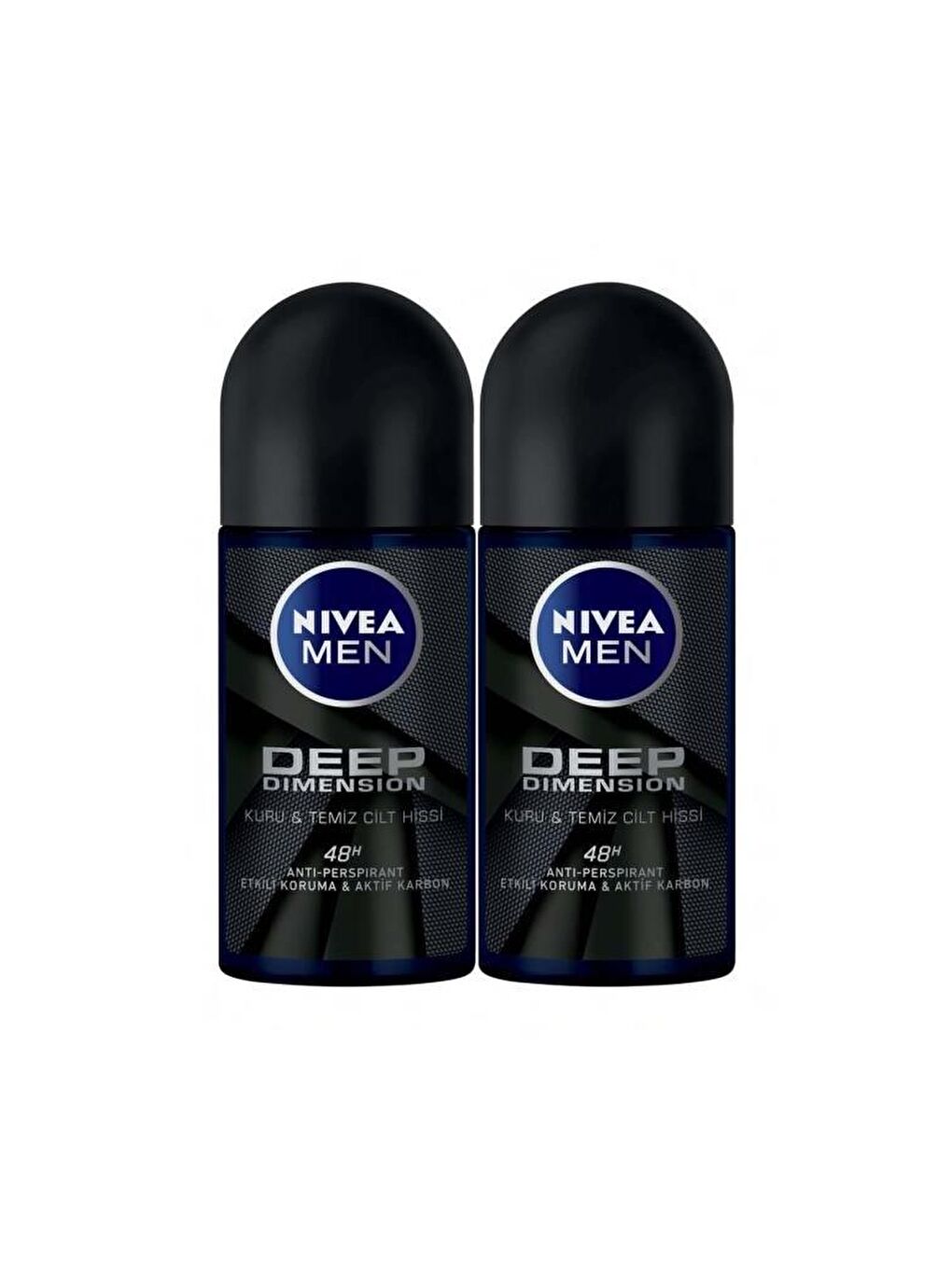 NIVEA Şeffaf Men Deep Dimension Erkek Roll On Deodorant 50 ml x2 Adet, 48 Saat Anti-Perspirant Koruma