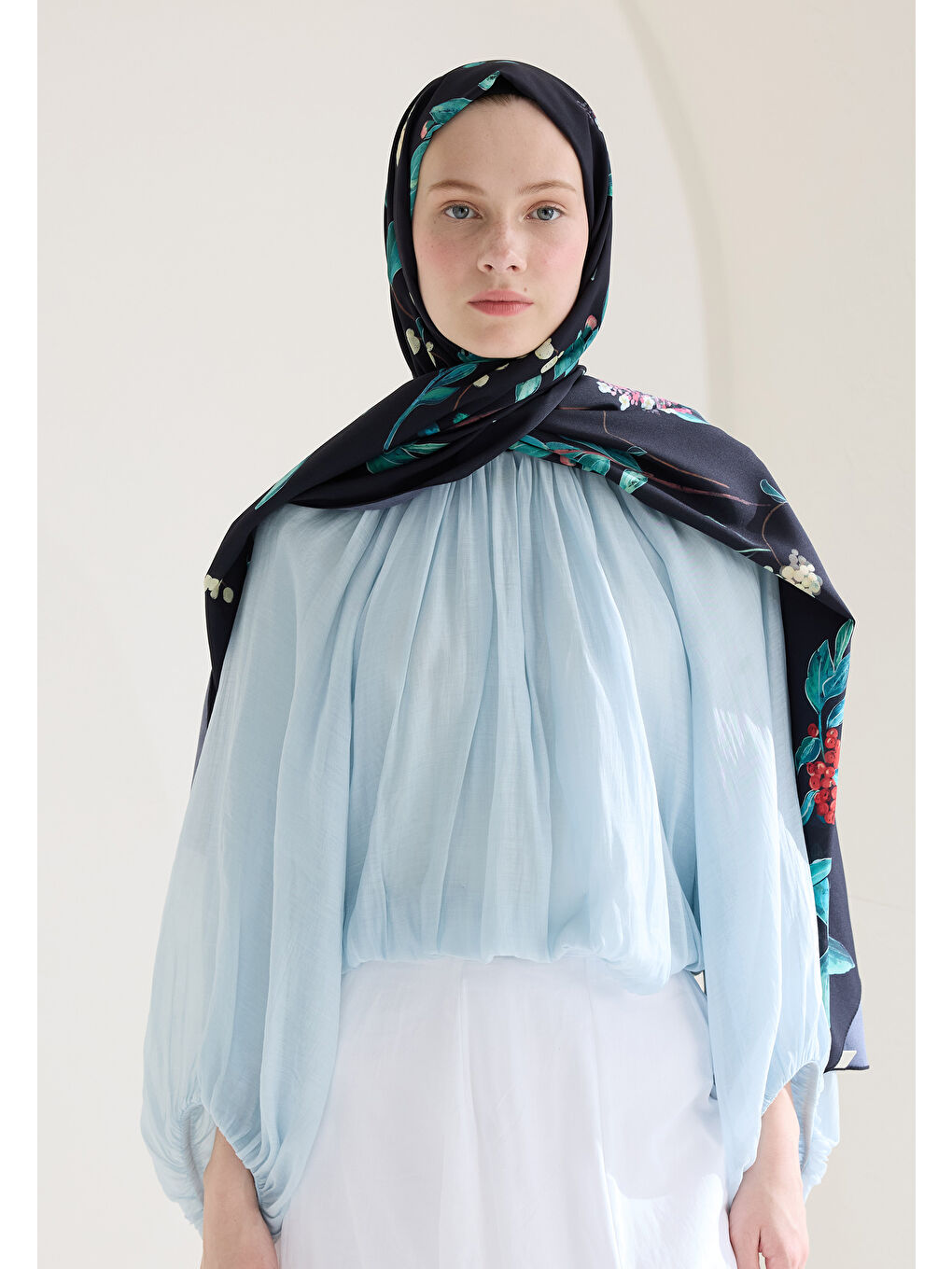 Hazel Desen Şal Siyah-2