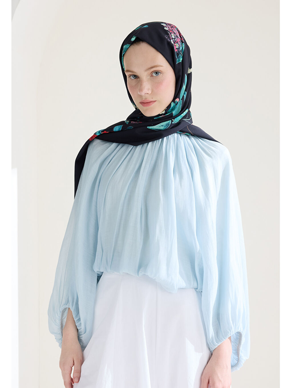 Hazel Desen Şal Siyah-4