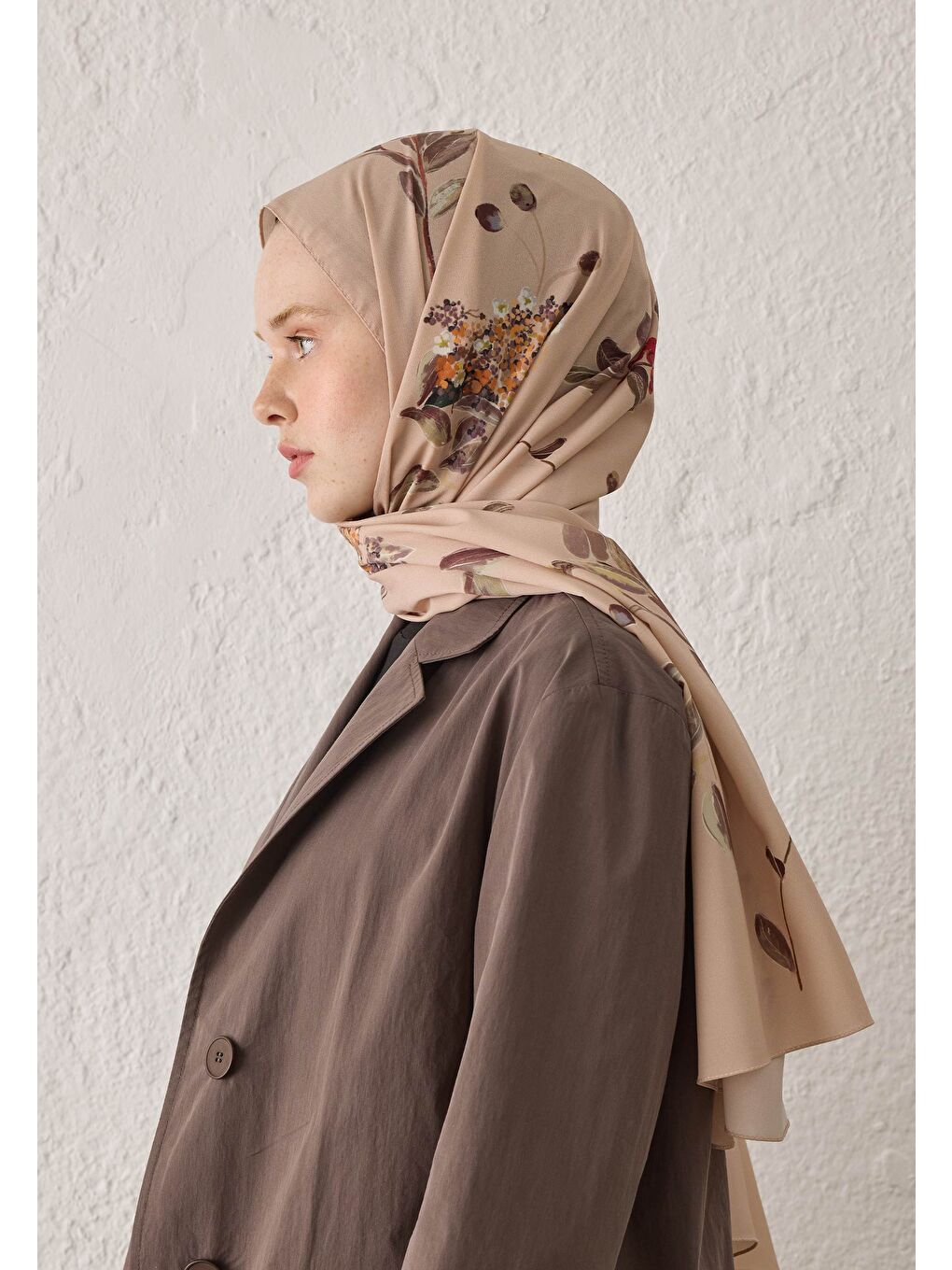 Pembe Hazel Desen Şal Somon-3