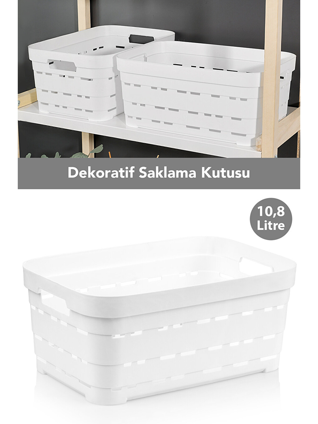 Beyaz Delikli Dekoratif Piramit Saklama Kutusu