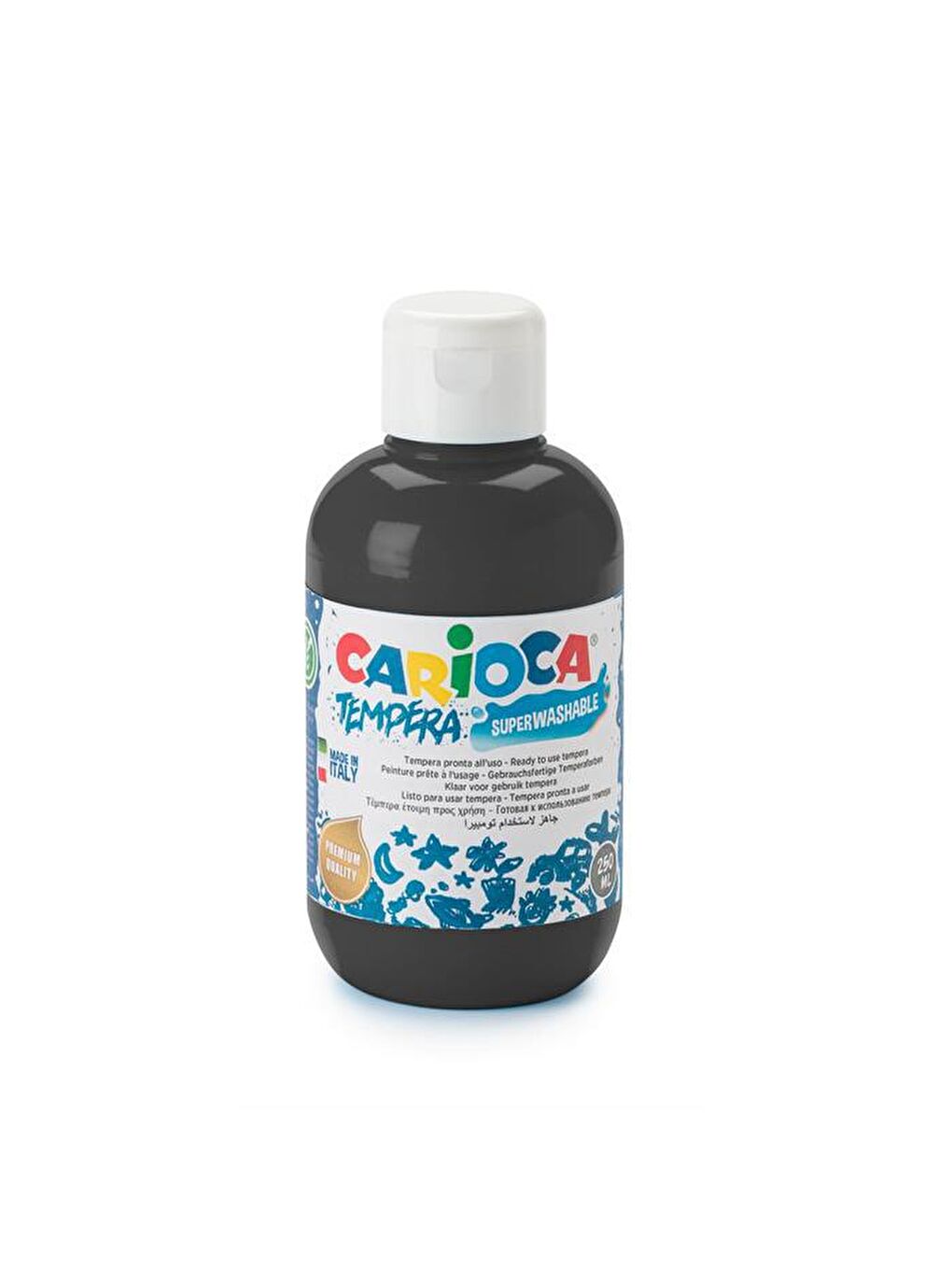 CARIOCA Siyah Tempera Boya (Süper Yıkanabilir) 250ml - Siyah