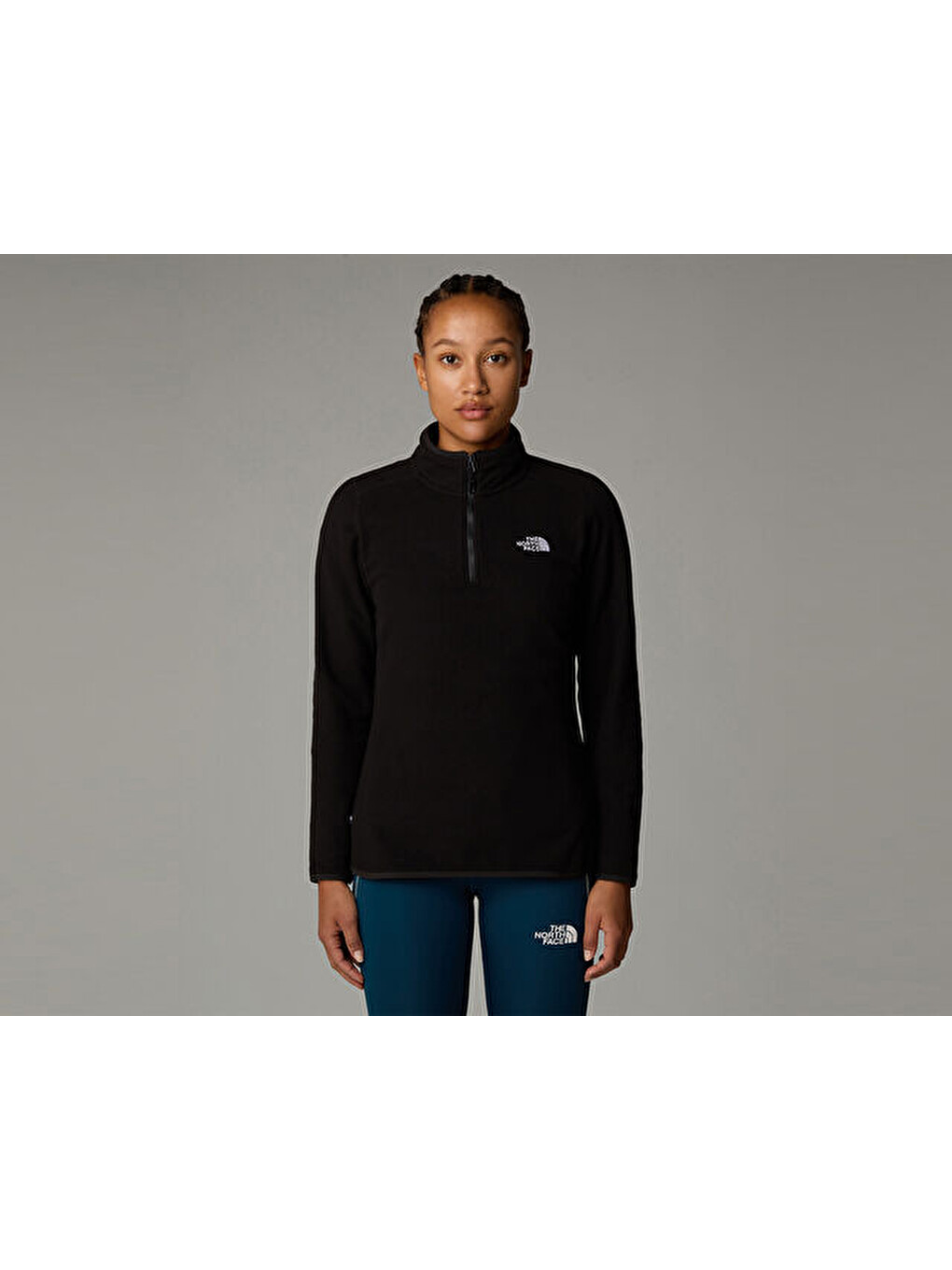 W 100 Glacier 1/4 Zip Kadın Polar Sweatshirts Nf0a855m4h01 Siyah-2
