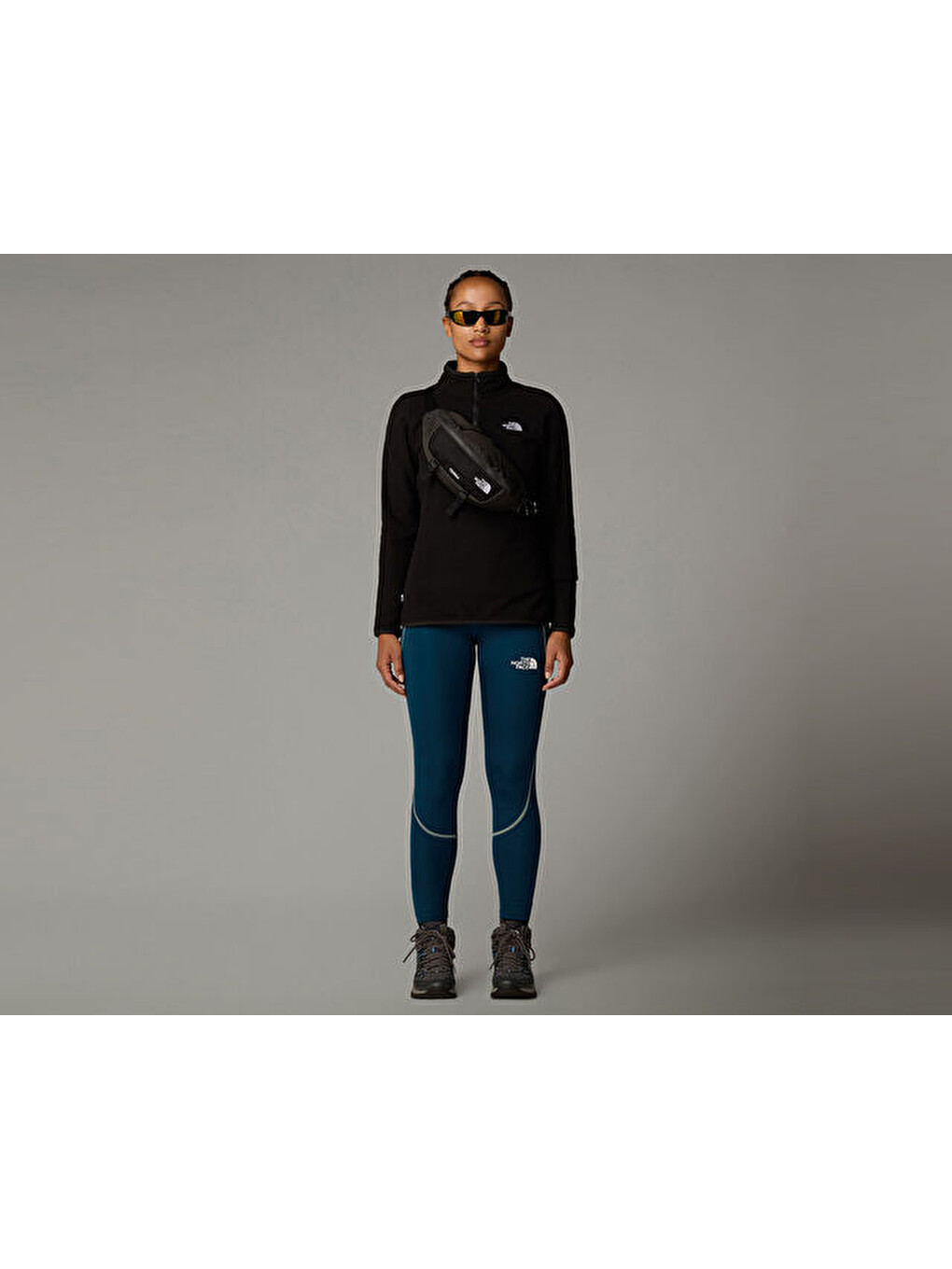 W 100 Glacier 1/4 Zip Kadın Polar Sweatshirts Nf0a855m4h01 Siyah-4