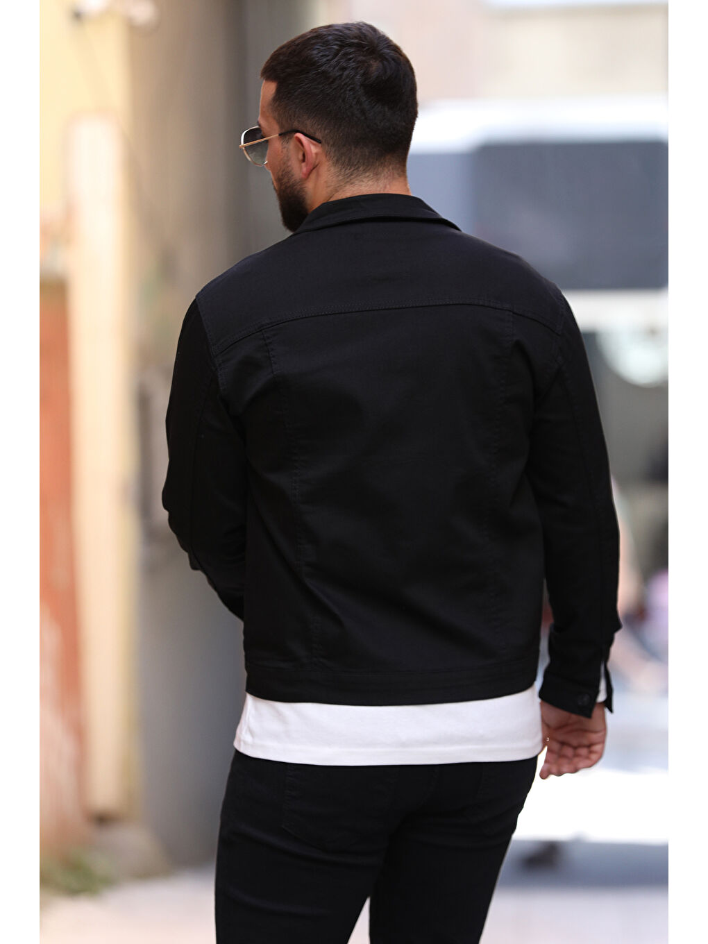 Siyah Erkek Standart Fit  Jean Ceket-2