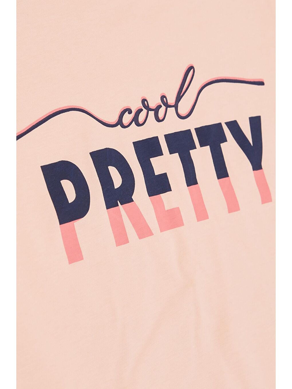 Pembe Kız Çocuk Taytlı Crop Takım Yazı Baskılı Paçası Yırtmaçlı Somon (5-9 Yaş)-5