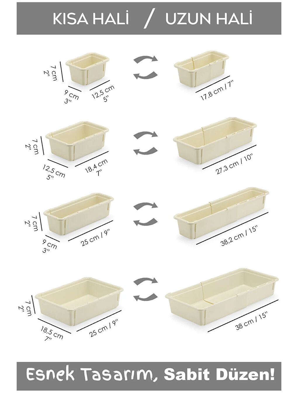 Ekru 9'lu Uzayan Dolap İçi Düzenleyici-1