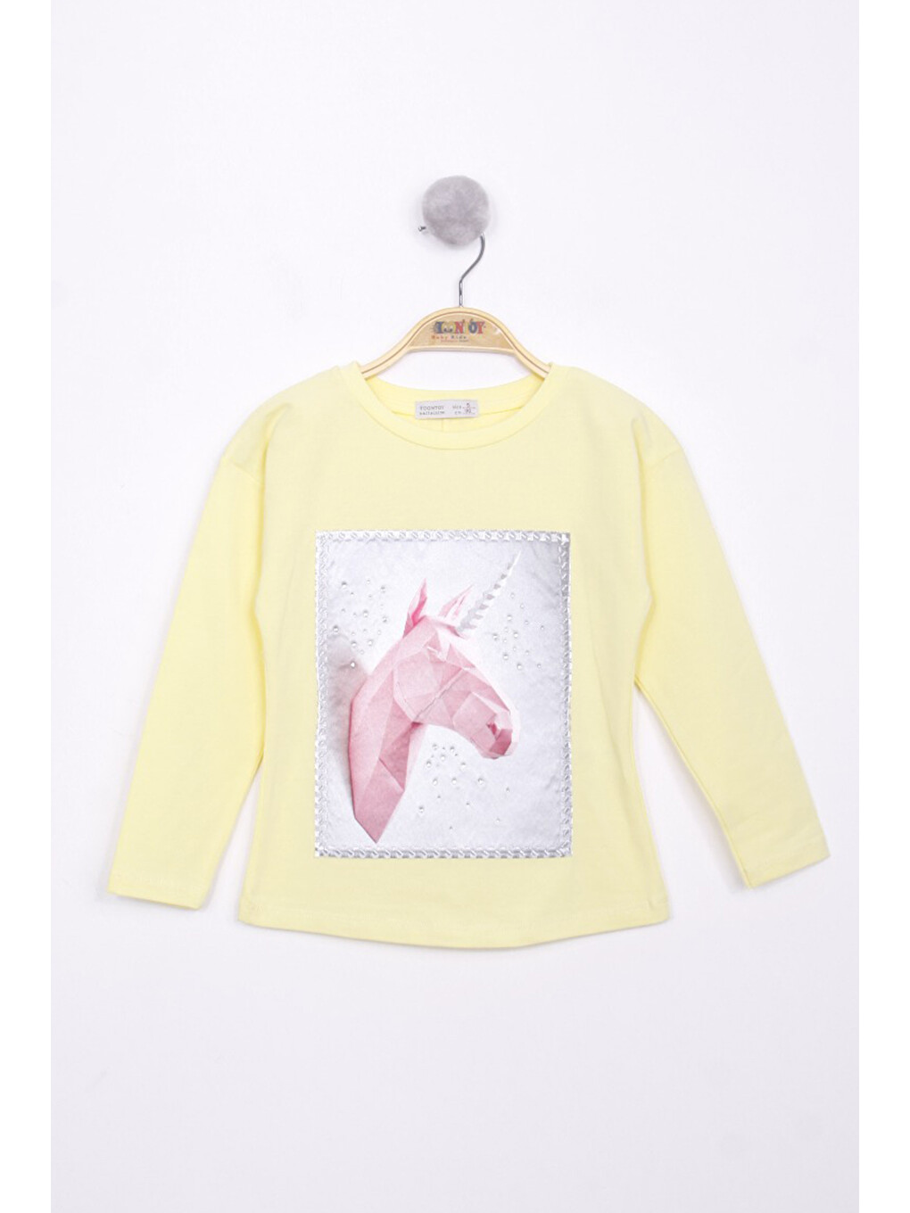 Sarı Kız Çocuk Boynuzlu Sweatshırt